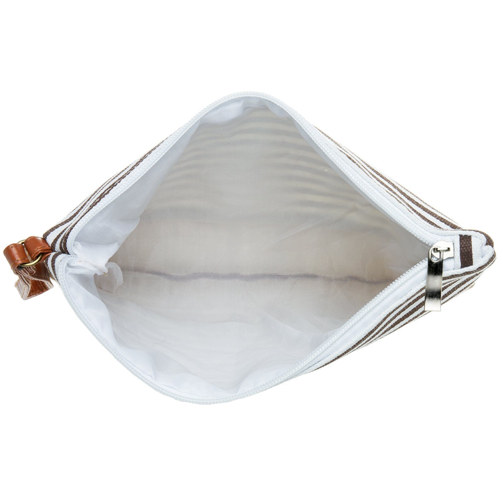 Caspar Clutch TS355 Damen Sommer Jute Tasche mit Streifen Print