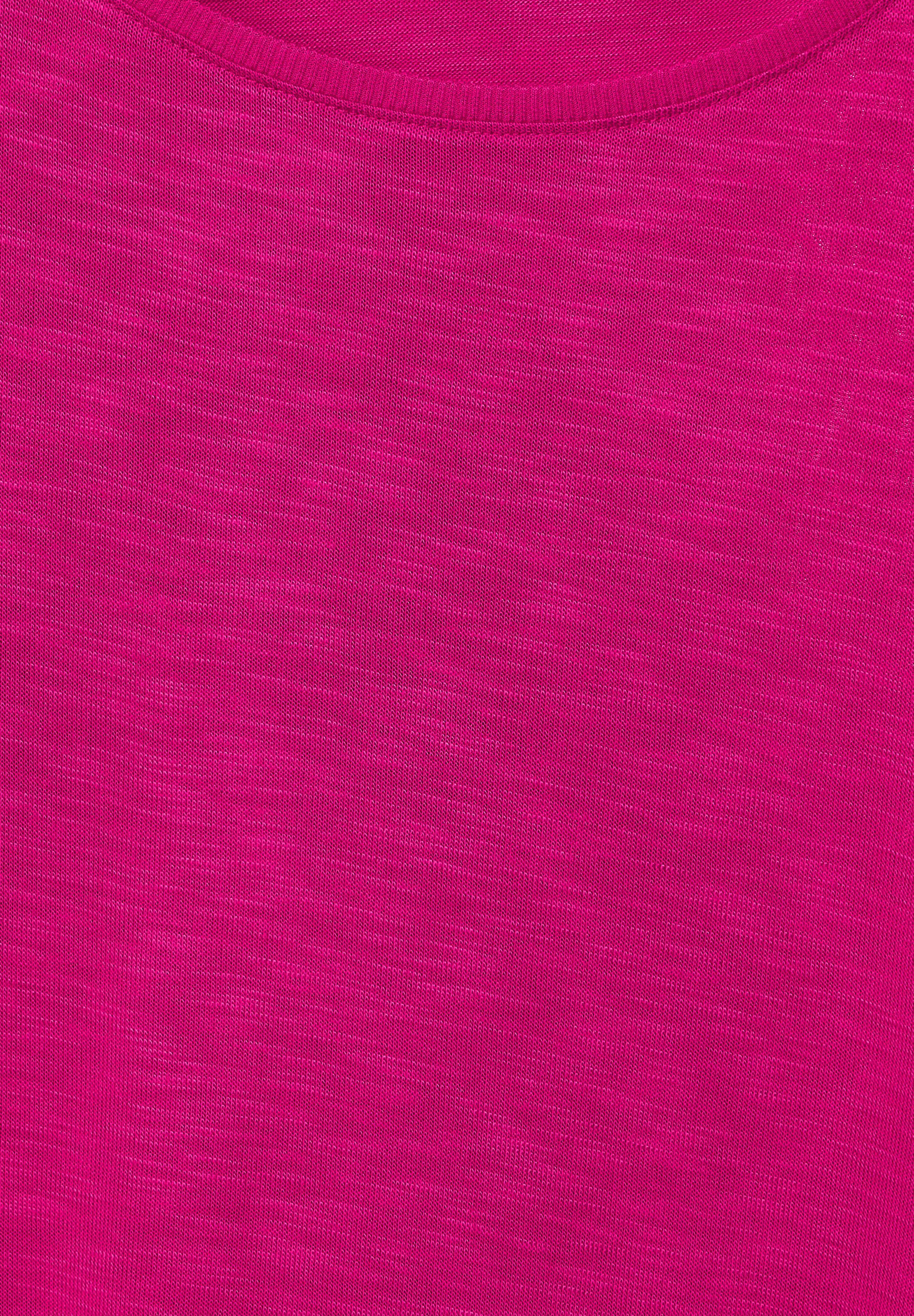 aus Rundhalsshirt pink Viskose ONE nu softer STREET