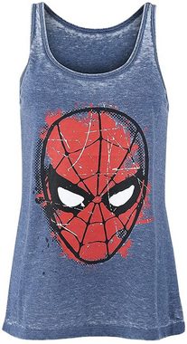 Spiderman Tanktop Spiderman Tank Shirt ärmelloses Damen T-Shirt Burnout Washed Girl-Top blue S, L