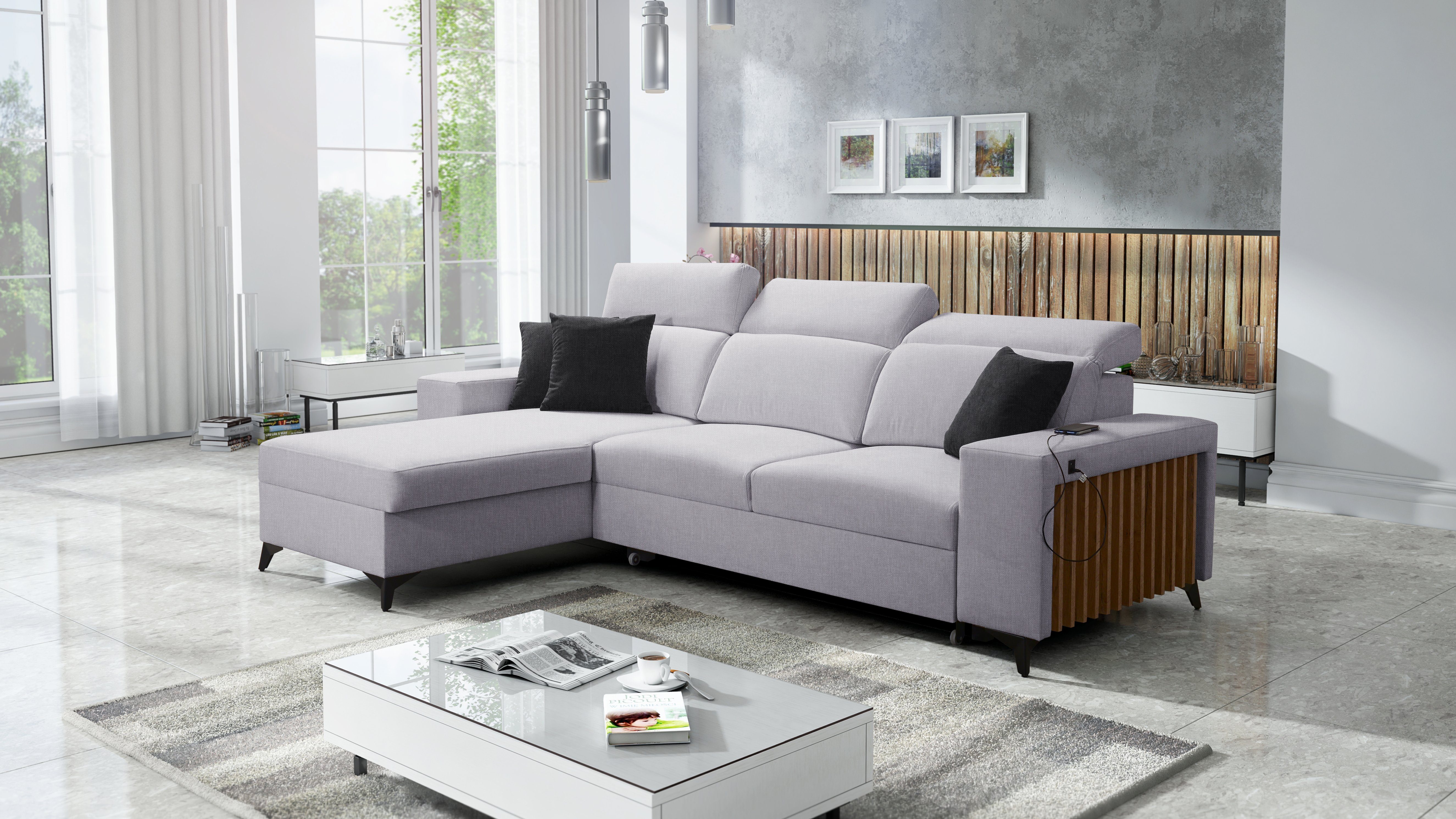 Best for Home Ecksofa Ecksofa mit Schlaffunktion und Bettkasten – modern & komfortabel, Ecksofa mit Schlaffunktion, Schlaffunktion