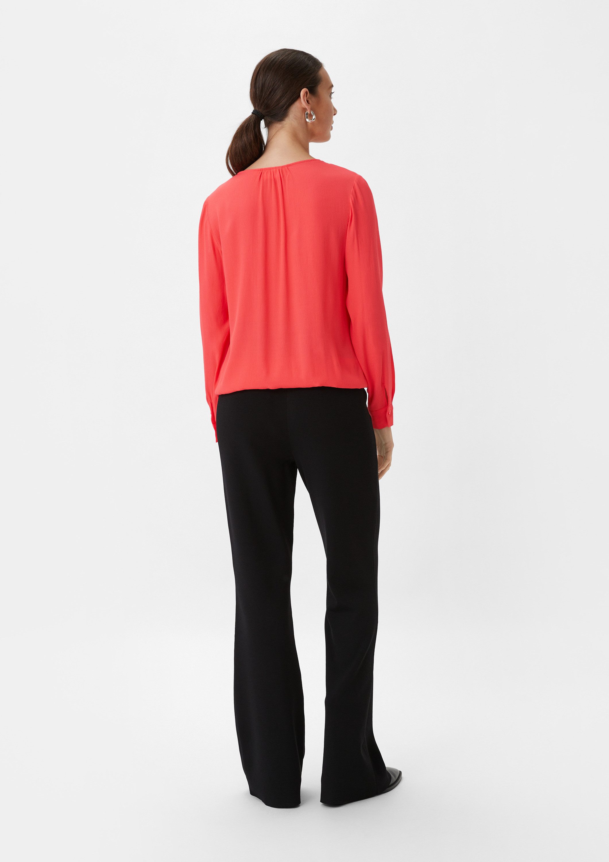 comma Langarmbluse Bluse Bluse aus feinem Viskosecrêpe