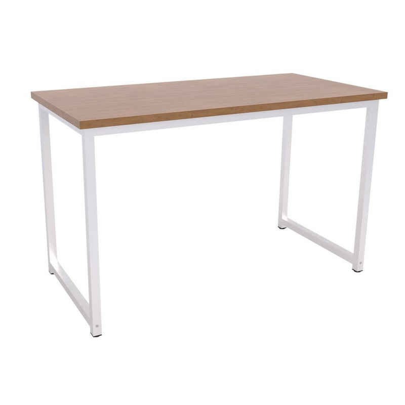 SVITA Schreibtisch »UNI« (1-St., Computertisch), Breite 120 cm, Tiefe 60 cm, Arbeitstisch, stabiles Metall-Gestell, robuste Tischplatte, Eichenholz-Optik