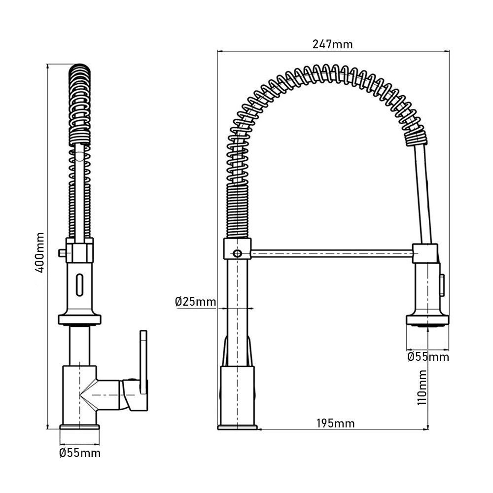 XERSEK Küchenarmatur Niederdruckhahn 2 Strahlarten Spültischarmatur Spiralfederarmatur (set) Höhe 400mm,Ausziehbrause,360° Drehbar,Messing. Reduzierter Preis € 51,99. Unverbindliche Preisempfehlung € 160,00