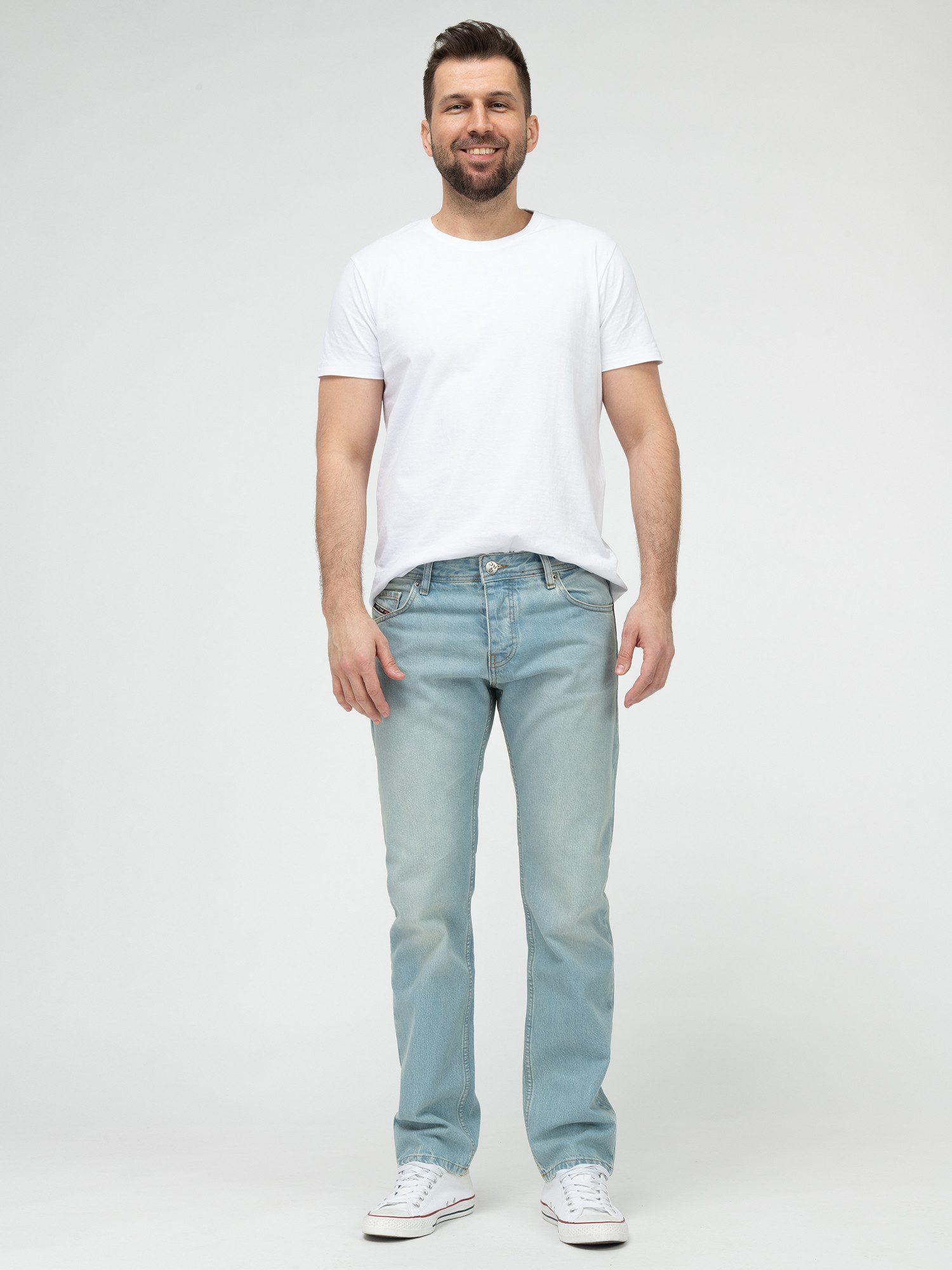 Rock Creek Straight-Jeans Herren Jeans Hose Hellblau Stonewashed RC-2441 – Bild 4 von 5