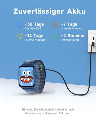 BIGGERFIVE 5ATM wasserdicht Kinder's Smartwatch (1,5 Zoll), Mit elegantem und schönem Design Schrittzähler, Schlafmonitor