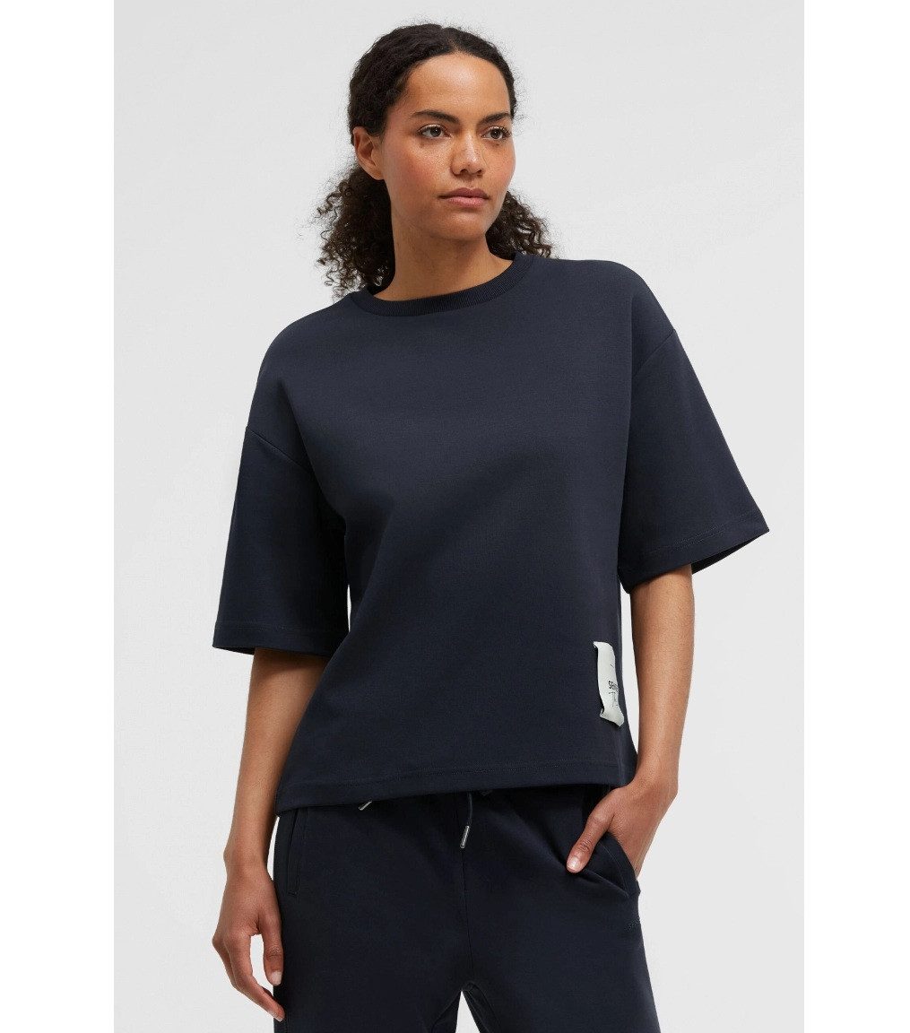 SENSES.THE LABEL Sweatshirt Kurzarm- SA:LINE aus Interlock Oversized Fit