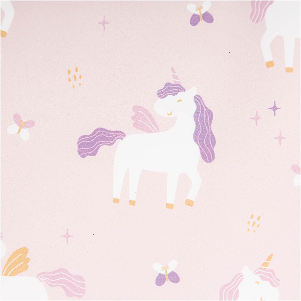 SCHÖNER LEBEN. Stoff Regenjackenstoff Meterware wasserdicht soft Einhörner rosa 145cm, abwaschbar