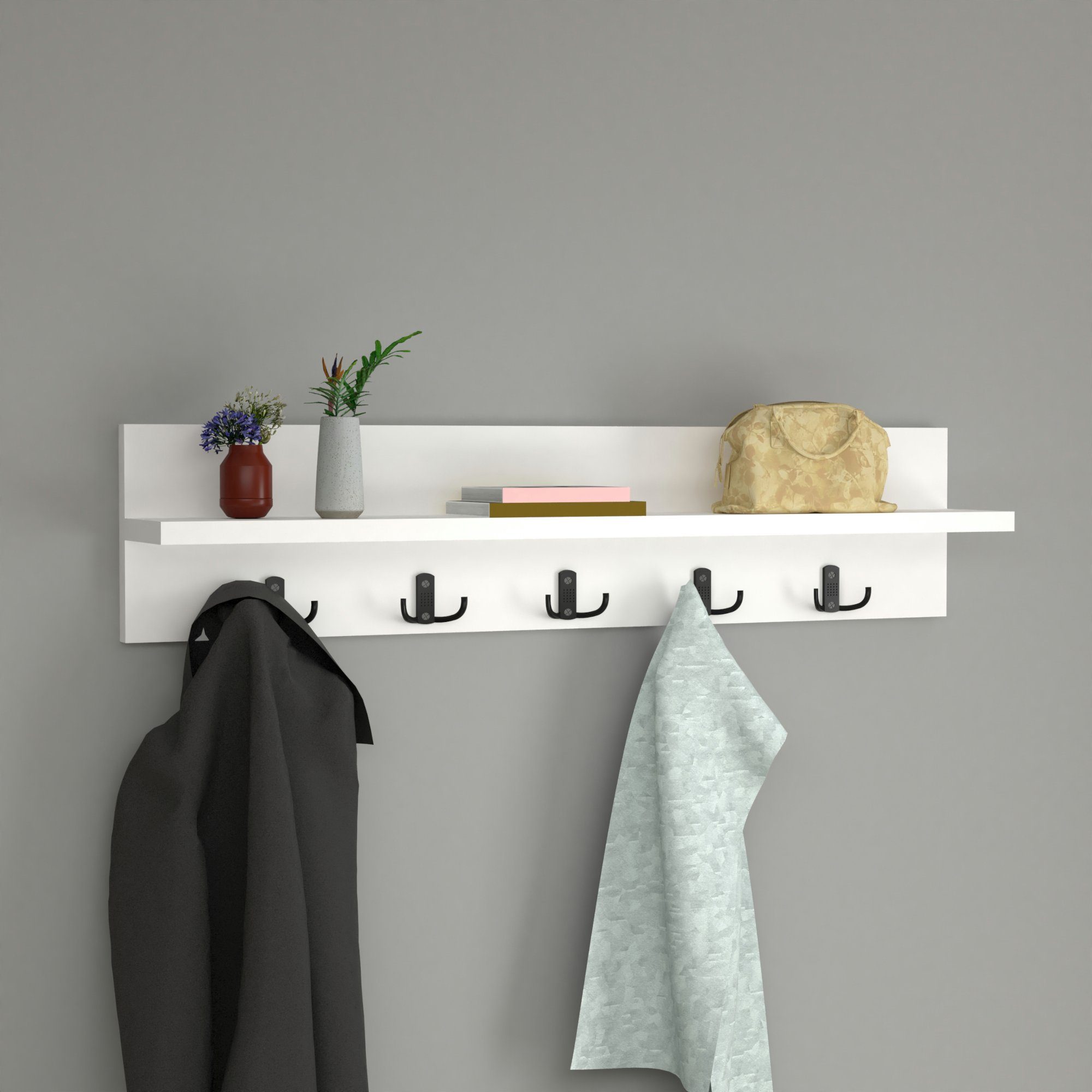 en.casa Wandgarderobe, Hammarö Flurgarderobe mit Ablage günstig online kaufen