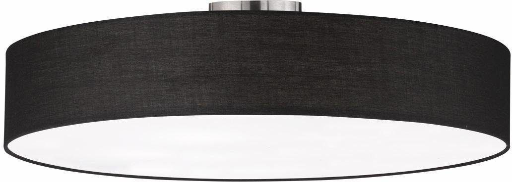 TRIO Leuchten Deckenleuchte Hotel, ohne Leuchtmittel, Deckenlampe Ã˜ 65 cm mit Stoff-Schirm, Leuchtmittel tauschbar schwarz