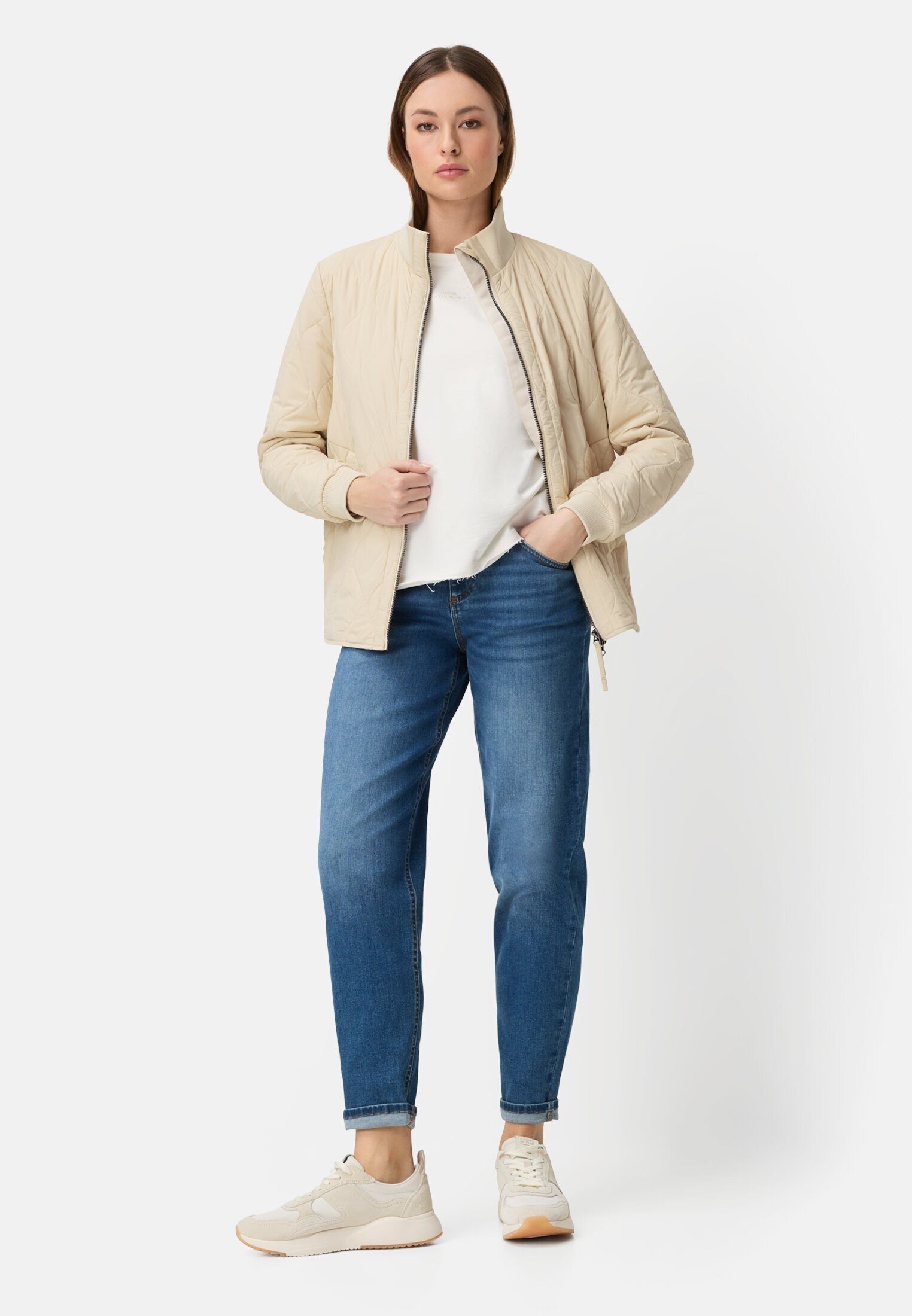 camel active Steppjacke Steppjacke mit Taschen Langarm Markenlabel