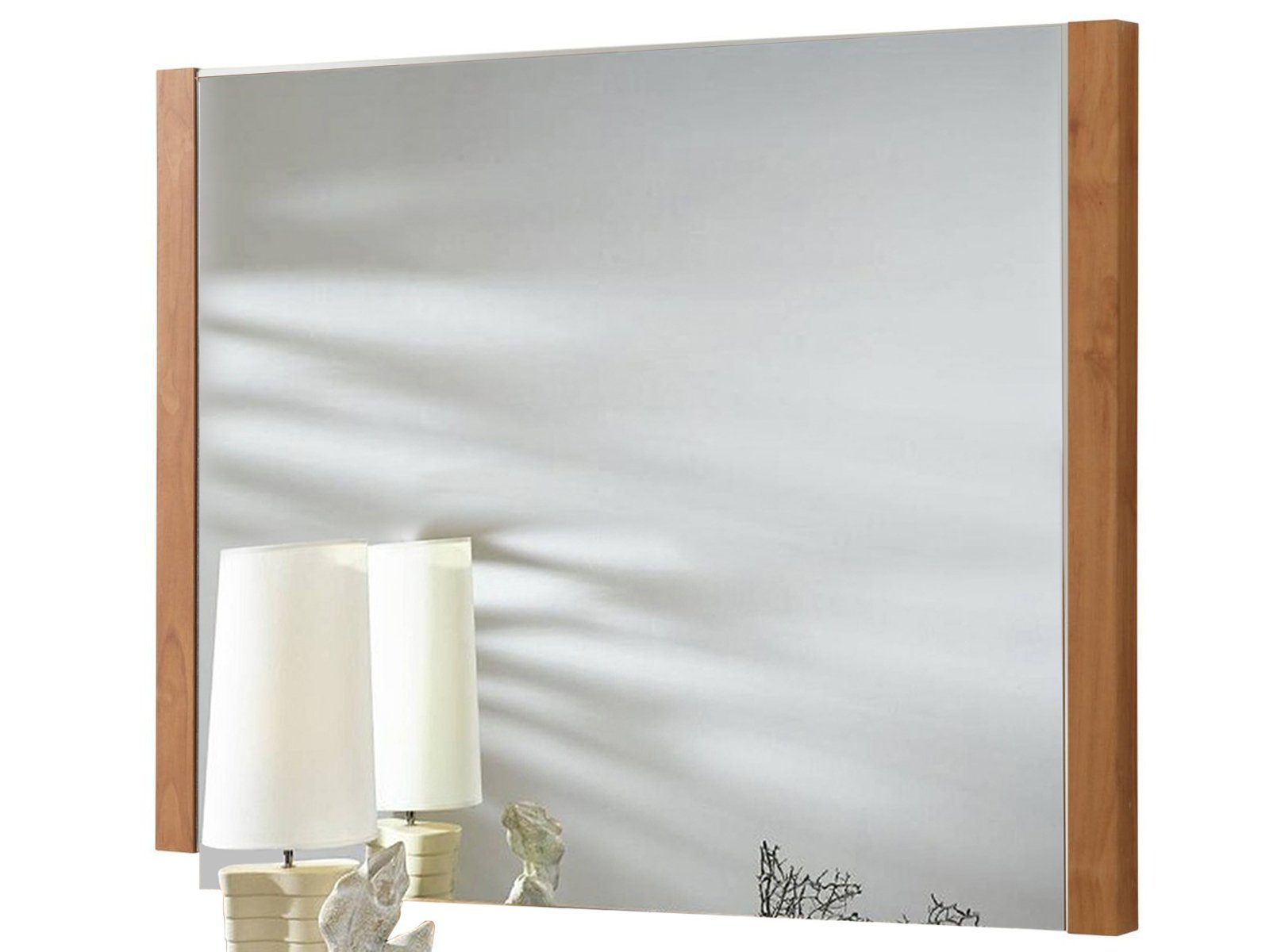 loft24 Wandspiegel Chicky, gerahmt, Holzoptik in schöne Hängespiegel, cm 80x60 ahornfarben