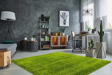Teppich Teppich in grün aus 100% Polyester - 130x67x4cm (LxBxH), möbelando, rechteckig, Höhe: 4 mm, grün