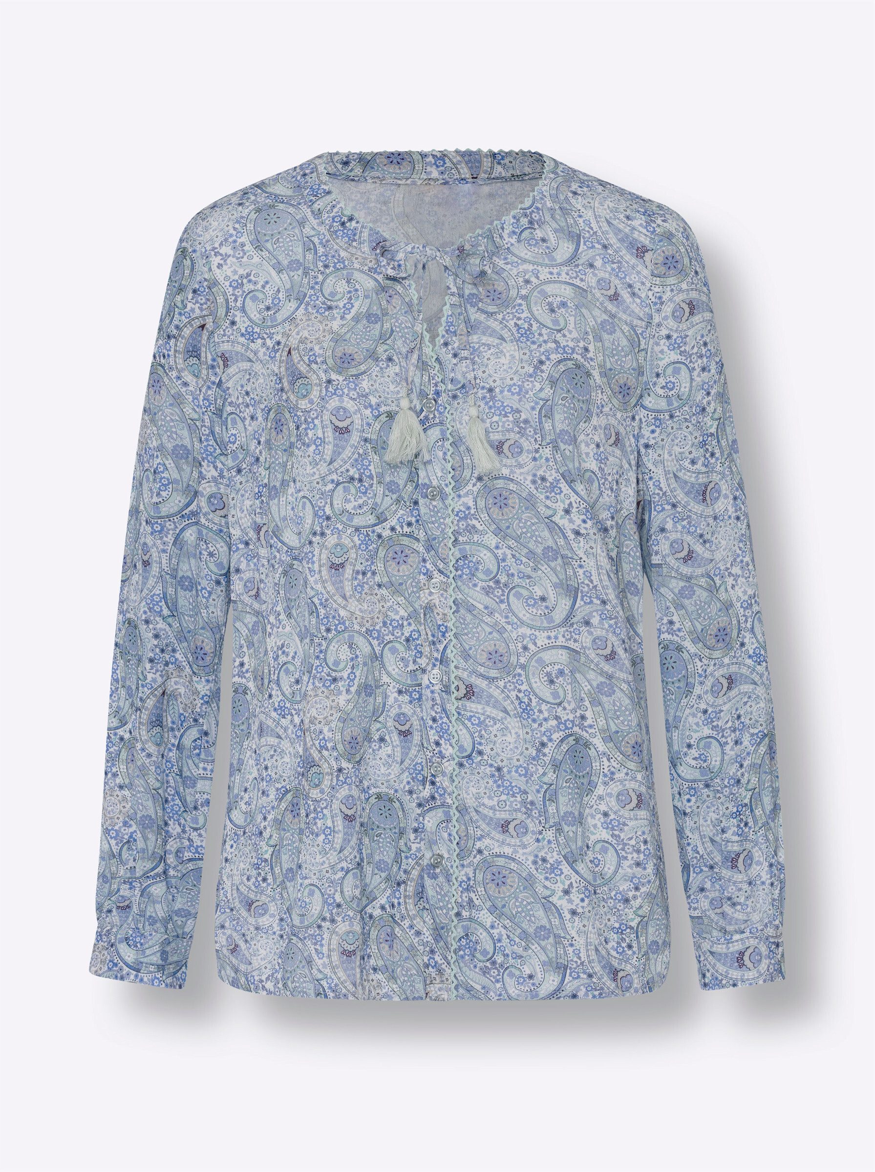 Klassische Bluse Druckbluse Langarm