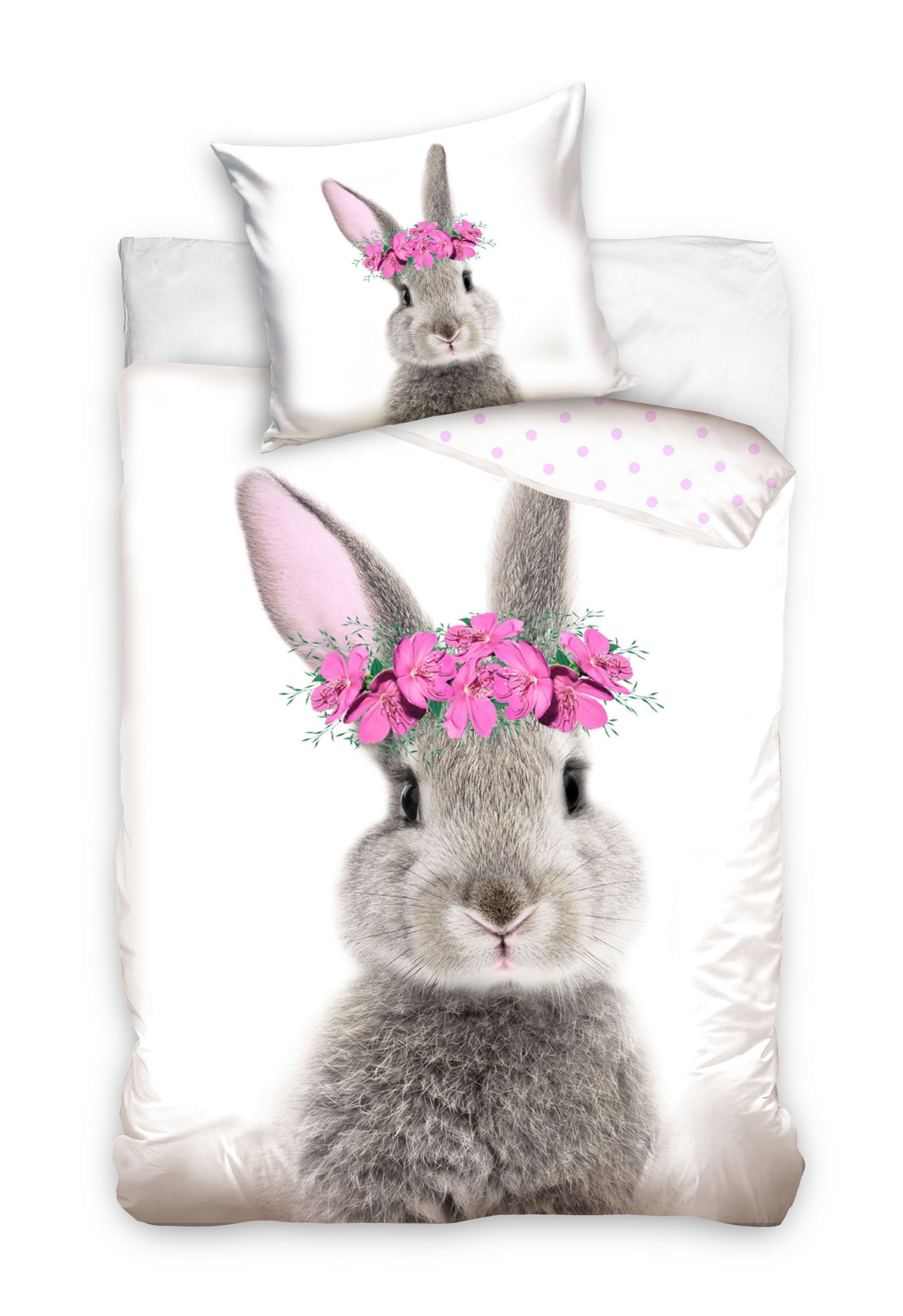 Carbotex Bettwäsche Kaninchen Hase Bettwäsche 135 x 200 cm günstig online kaufen