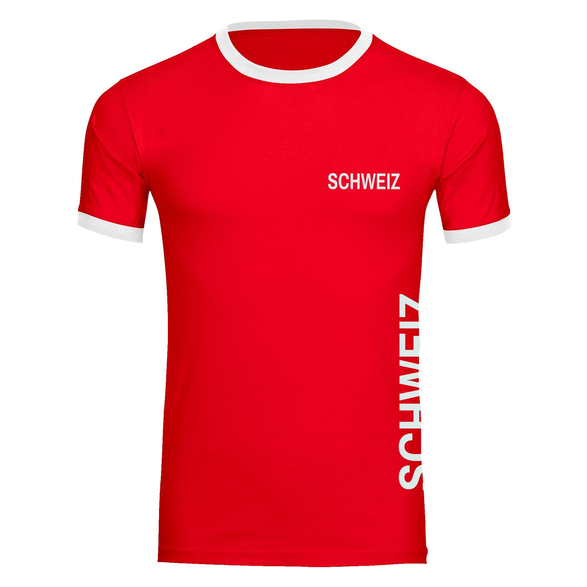 multifanshop T-Shirt Kontrast Schweiz - Brust & Seite - Männer