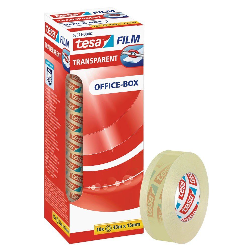 15mm tesafilm® - 33m transparent 10 tesa 57371 x Klebeband Klebefilm Rollen