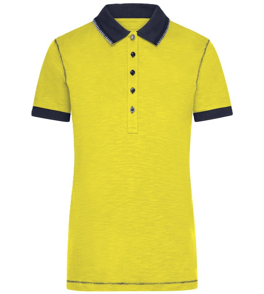 James & Nicholson Poloshirt Doppelpack Damenpoloshirt in trendiger Slub Qualität Urban Polo JN979 (Spar-Set, 2er-Pack) Hochwertiger Single Jersey aus Flammgarn – Bild 5 von 5