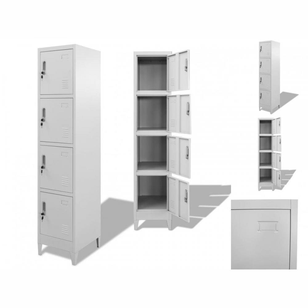 vidaXL Kleiderschrank Schließfachschrank Fächern x 45 Grau 180 38 cm mit x 4