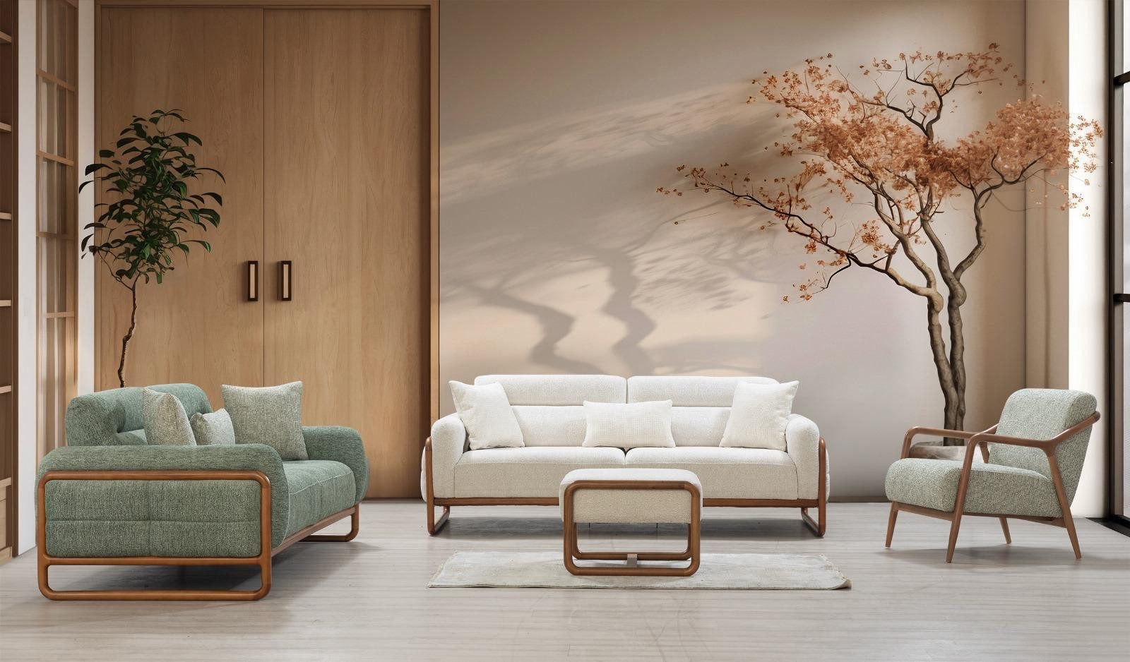 Nobelaa Sofa Sitzgruppe/Sofa Set - Wohnzimmergarnitur "Lysandra" 3+3+1