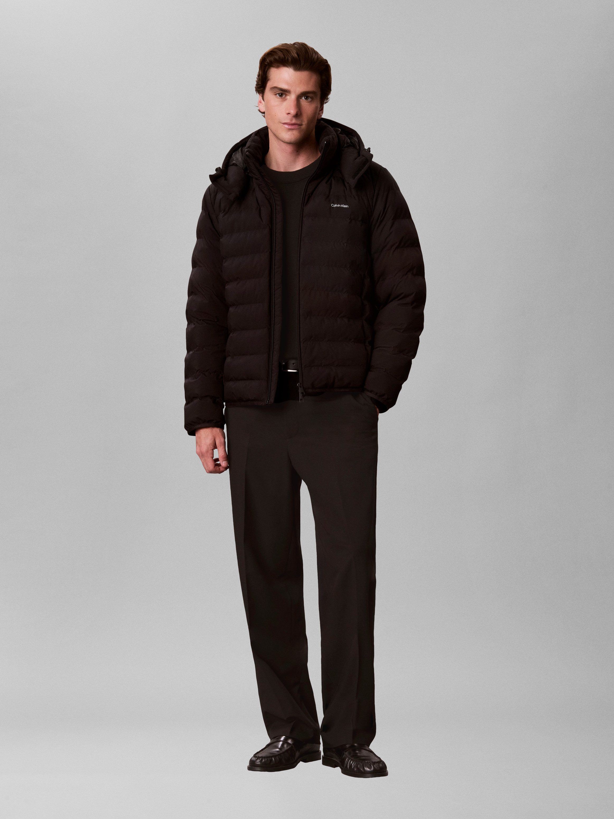 Calvin Klein Jeans Steppjacke NYLON HOODED PUFFER Regular fit mit Kapuze – Bild 5 von 5