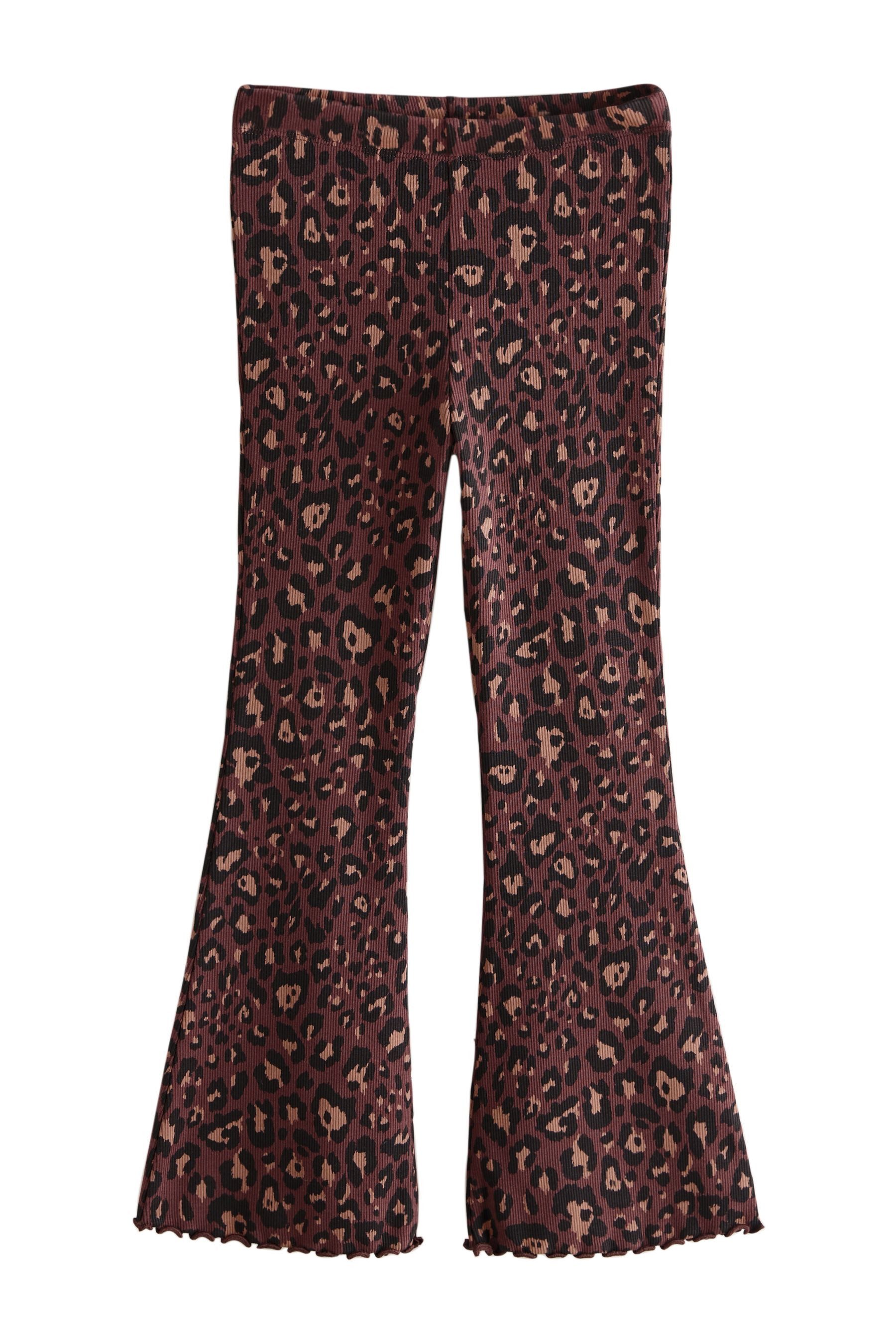 Leggings Gerippte Leggings mit ausgestelltem Bein