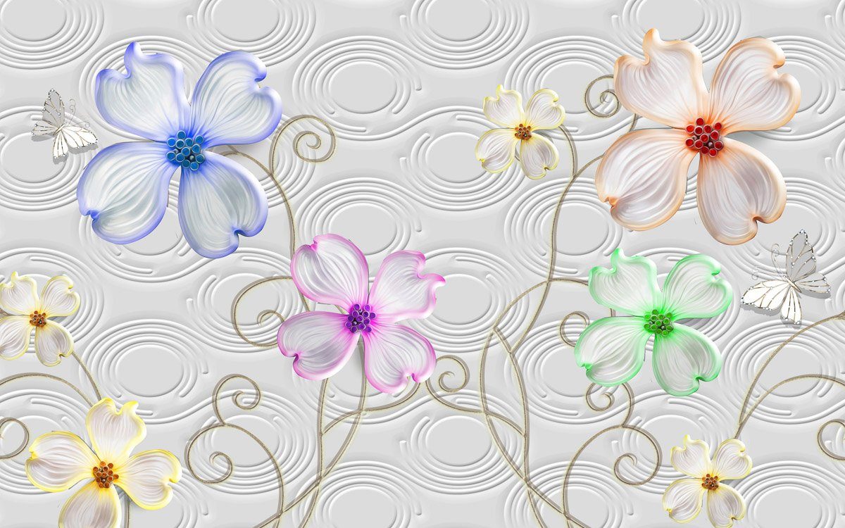 Fototapete Blumen Muster Papermoon mit