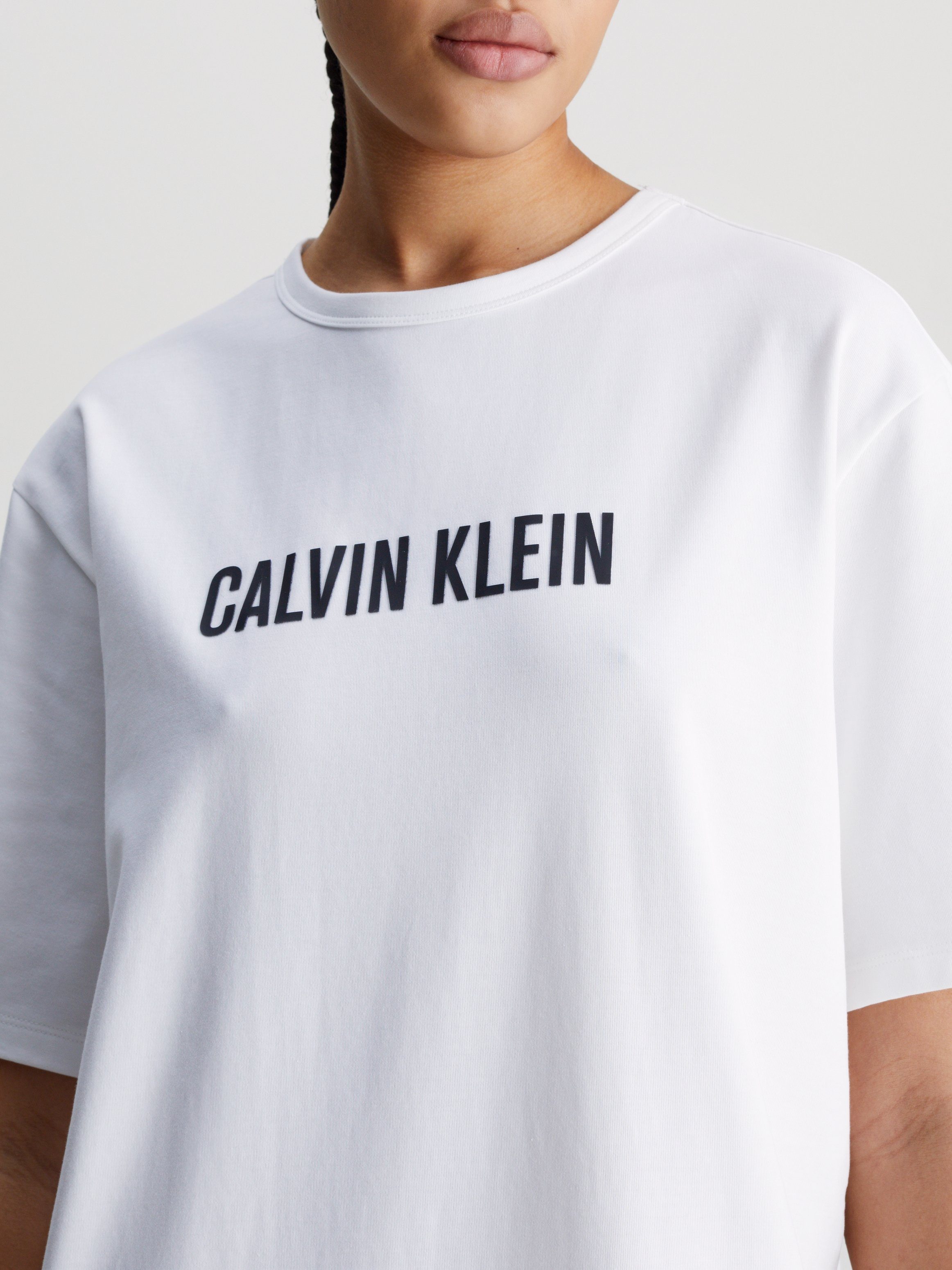 Logoschriftzug Nachthemd Calvin NIGHTSHIRT auf der S/S Underwear Brust Klein mit