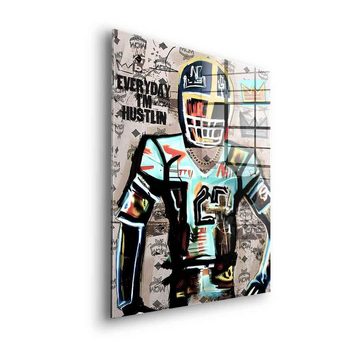 DOTCOMCANVAS® Acrylglasbild Football Hustlin - Acrylglas, Acrylglasbild Football Everyday I´m Hustlin Sport Pop Art Motivation