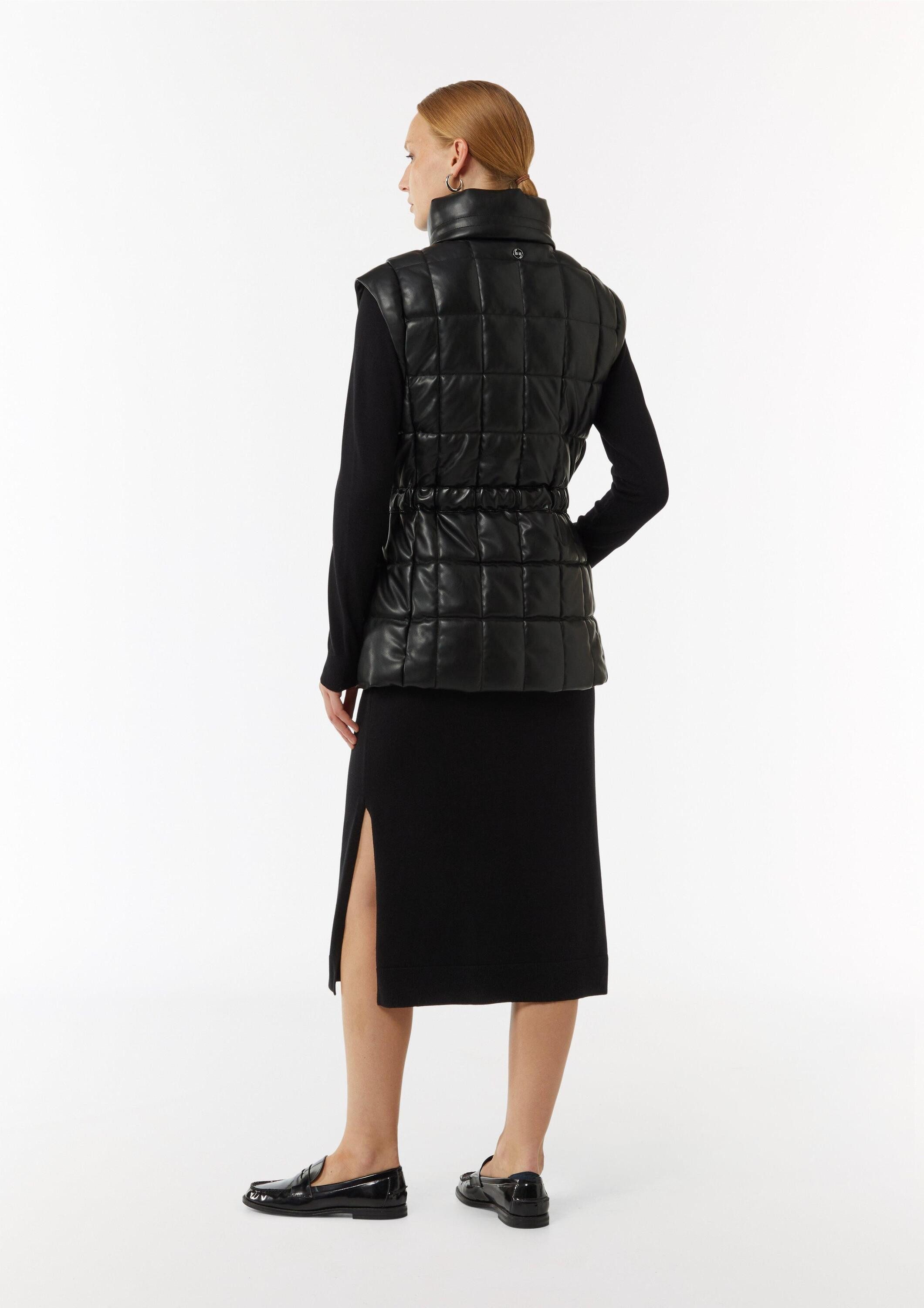 comma Outdoorjacke Outdoor-Weste Steppweste aus Kunstleder