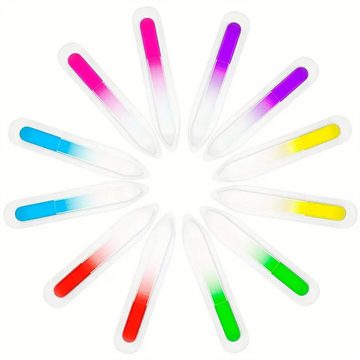 RefinedFlare Polierfeile Nagelfeile aus Glas, Nagelfeile aus tschechischem Kristallglas, Maniküre-Werkzeug-Set, Farbverlauf, Nagelfeile, Puffer, Nagelpflege