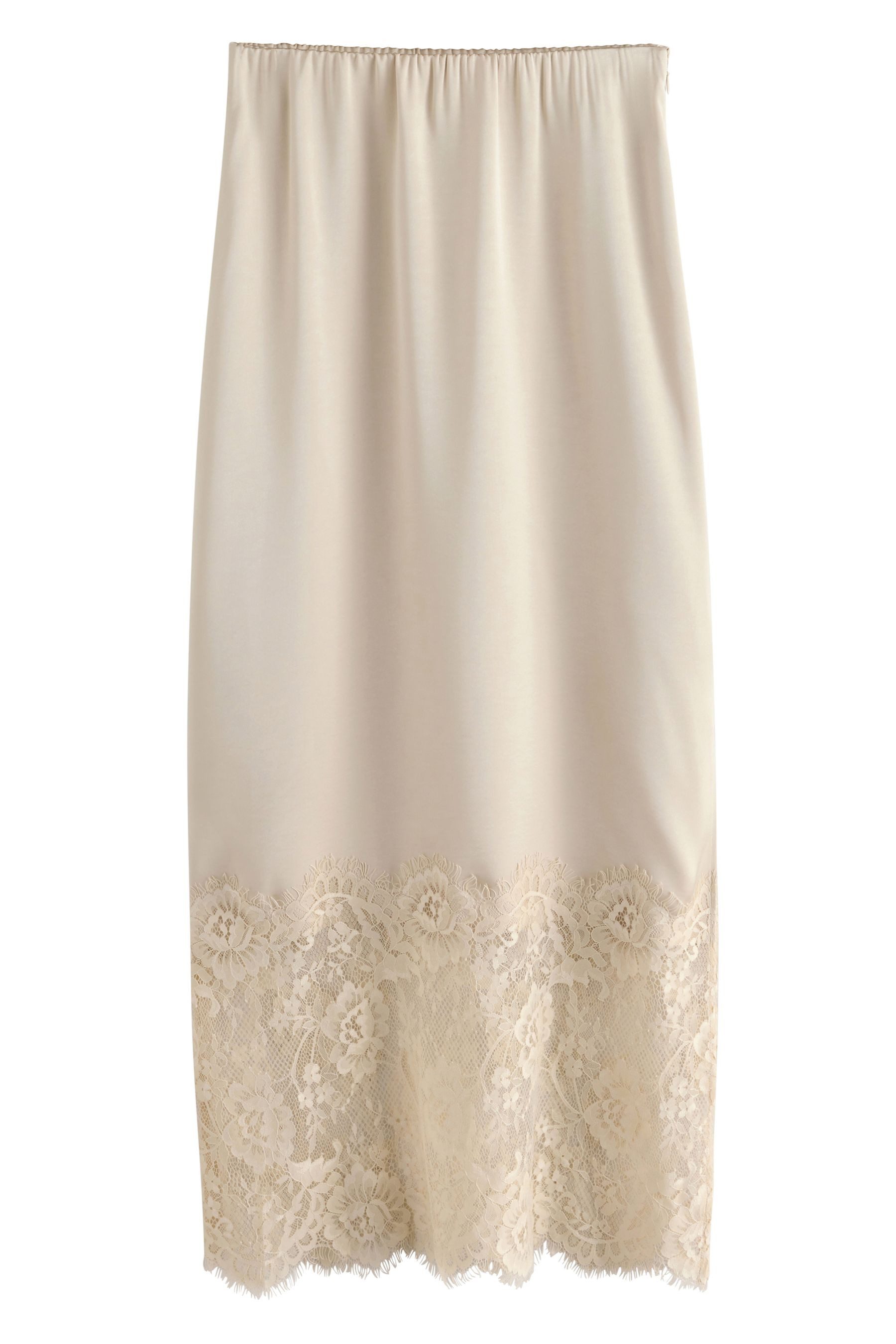 Next Midirock Satin-Midirock mit Spitzenbesatz (1-tlg) günstig online kaufen