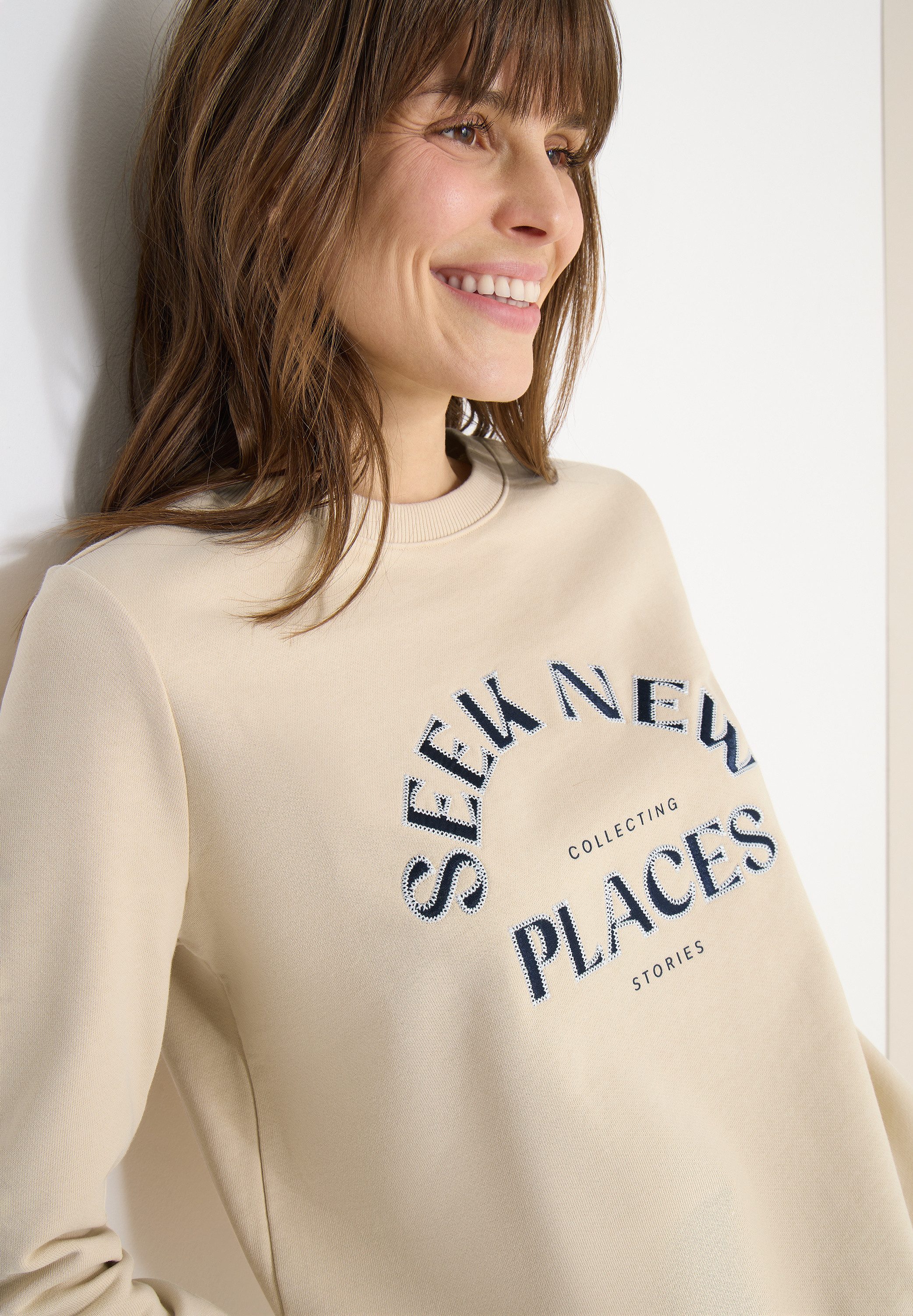 CECIL Sweatshirt mit feiner Stickerei auf der Vorderseite günstig online kaufen