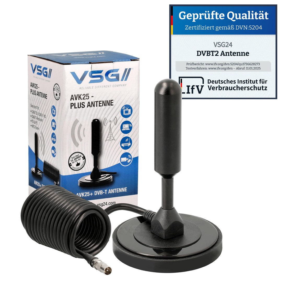 VSG24 DVBT2 HDTV Antenne ADVANCED HD ALU-Kern für max. DVB-T2 Signalqualität Innenantenne (DVBT2 HD), 1058