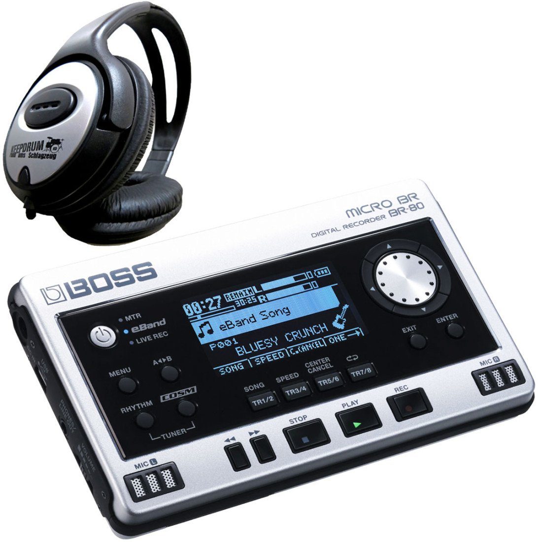 Boss by Roland E-Gitarre Boss BR-80 Mehrspur Recorder mit Kopfhörer