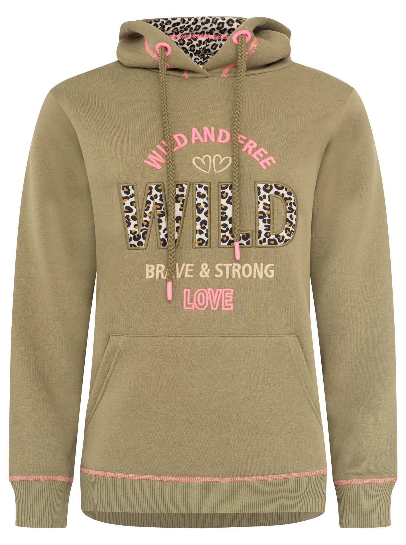 Zwillingsherz Hoodie Hoodie "Wild Free Brave Strong"