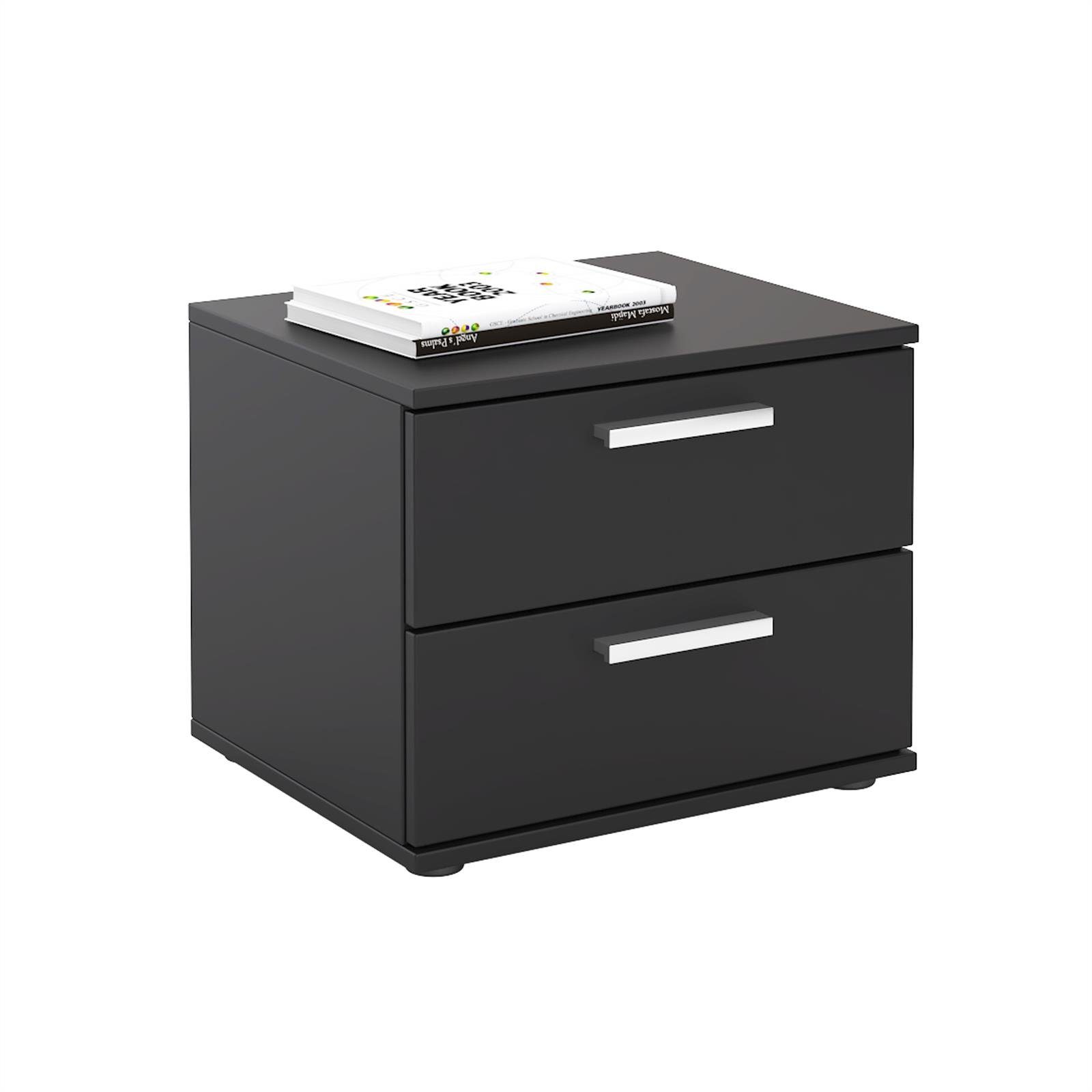 CARO-Möbel Nachtkommode MAXIMA, Nachttisch Nachtschrank Kommode Konsole Ablage Schlafzimmer 2 Schublad