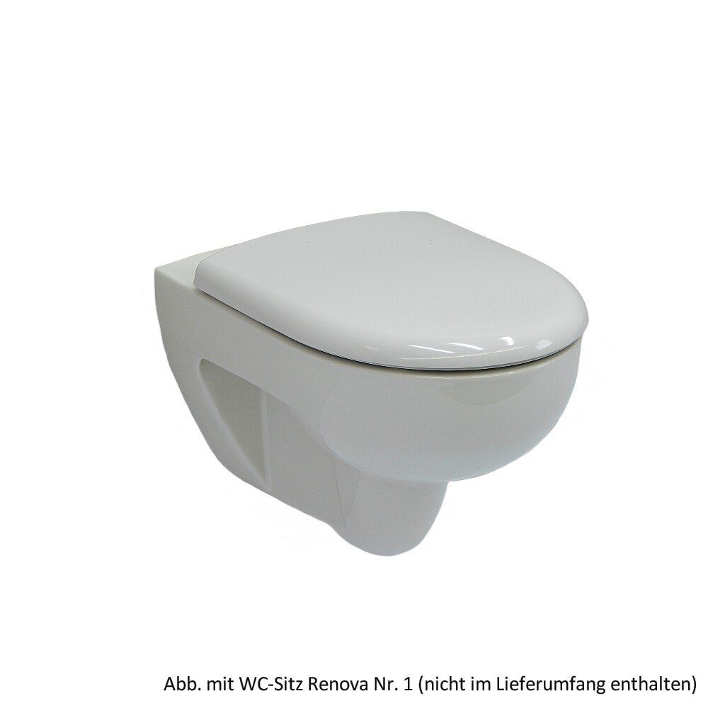 WC-Komplettset Geberit Wand-Tiefspül-WC Renova ohne Spülrand/Rimfree, weiß, 203050000