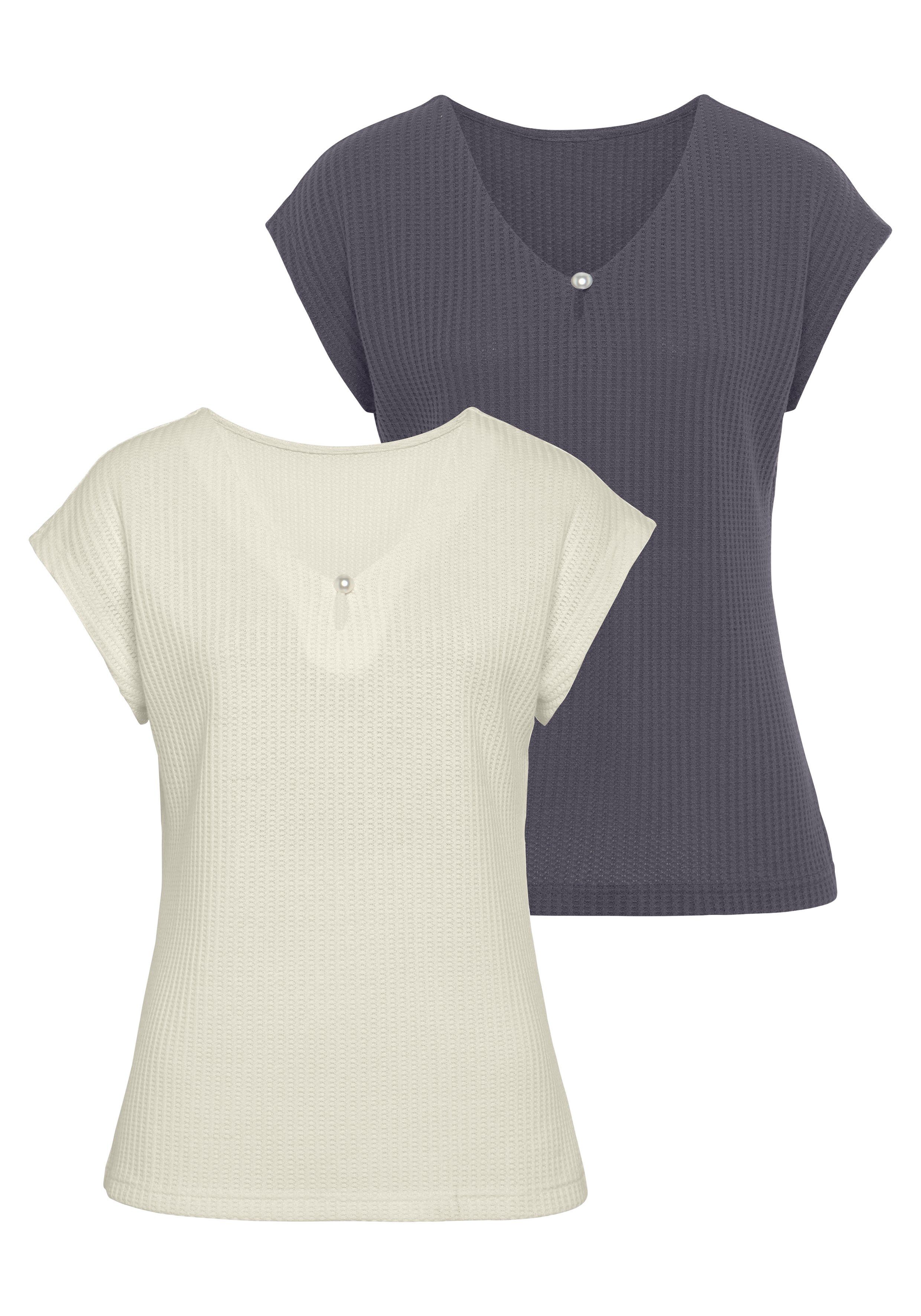 Kurzarmshirt mit Zierperle