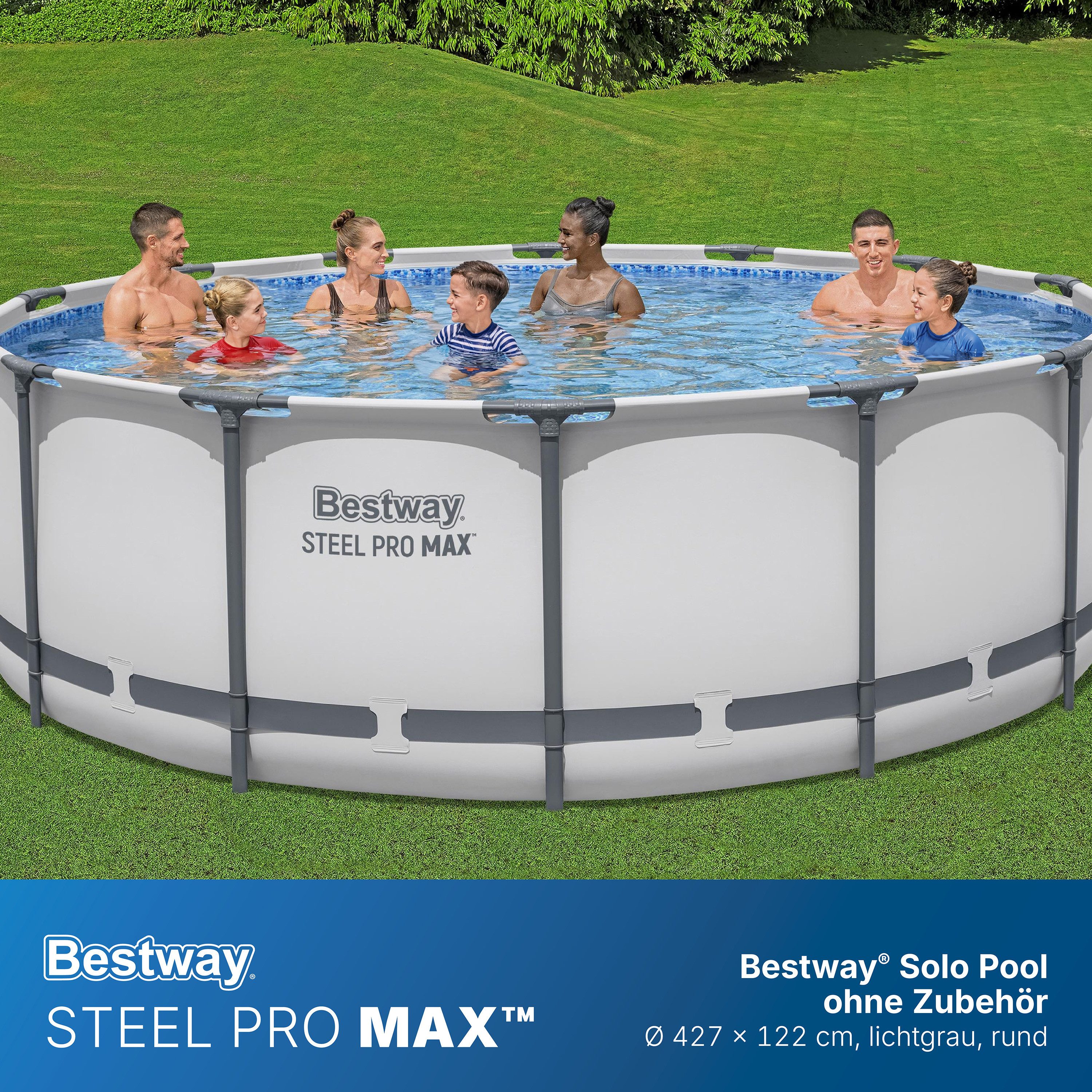 Bestway Framepool Steel Pro MAX™ (Packung, ohne Zubehör), Ø 427 x 122 cm
