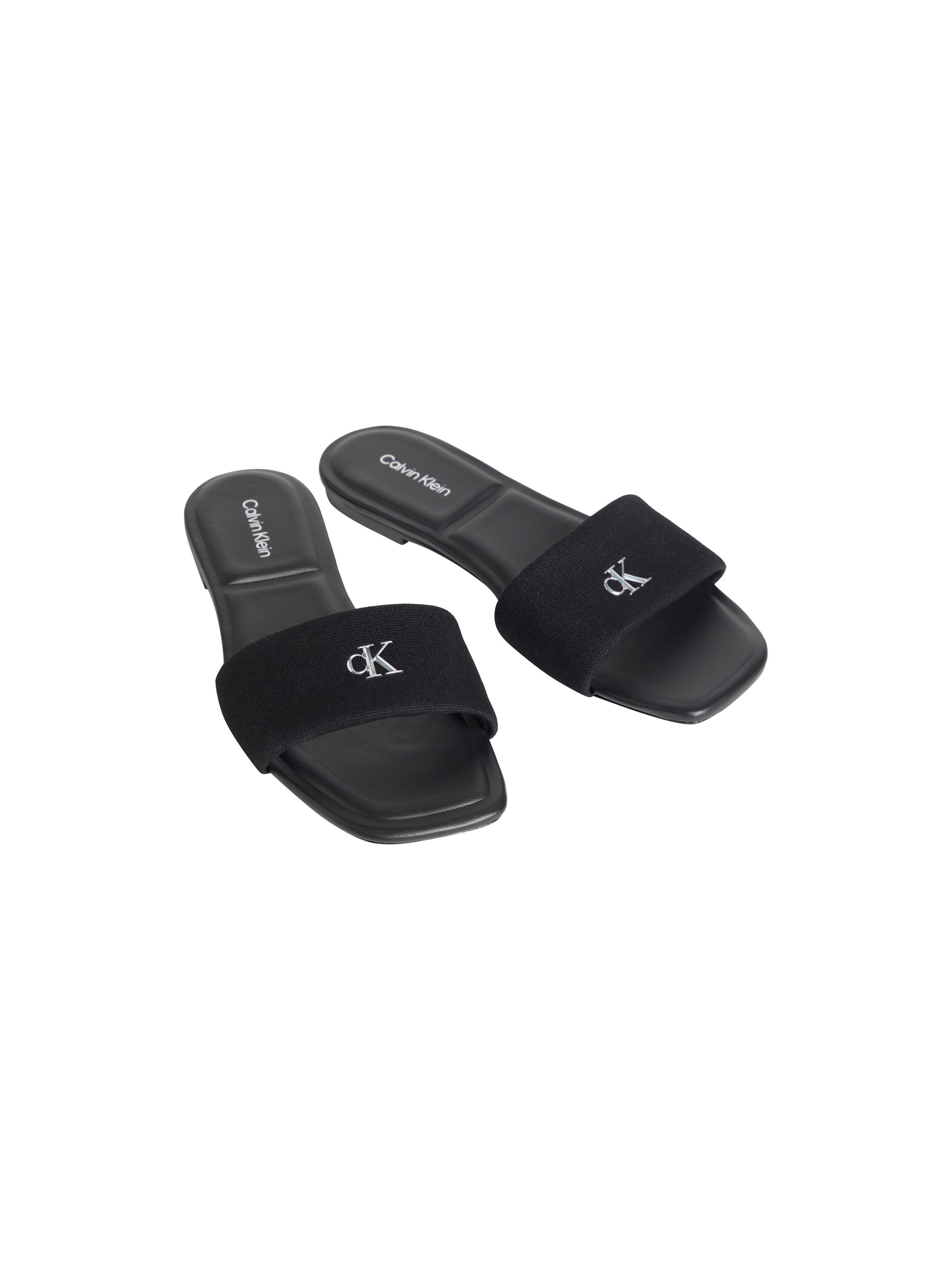 Calvin Klein SQUARE FLAT SNDL CANVAS HW Pantolette Strandschuh, Badeschuh, günstig online kaufen