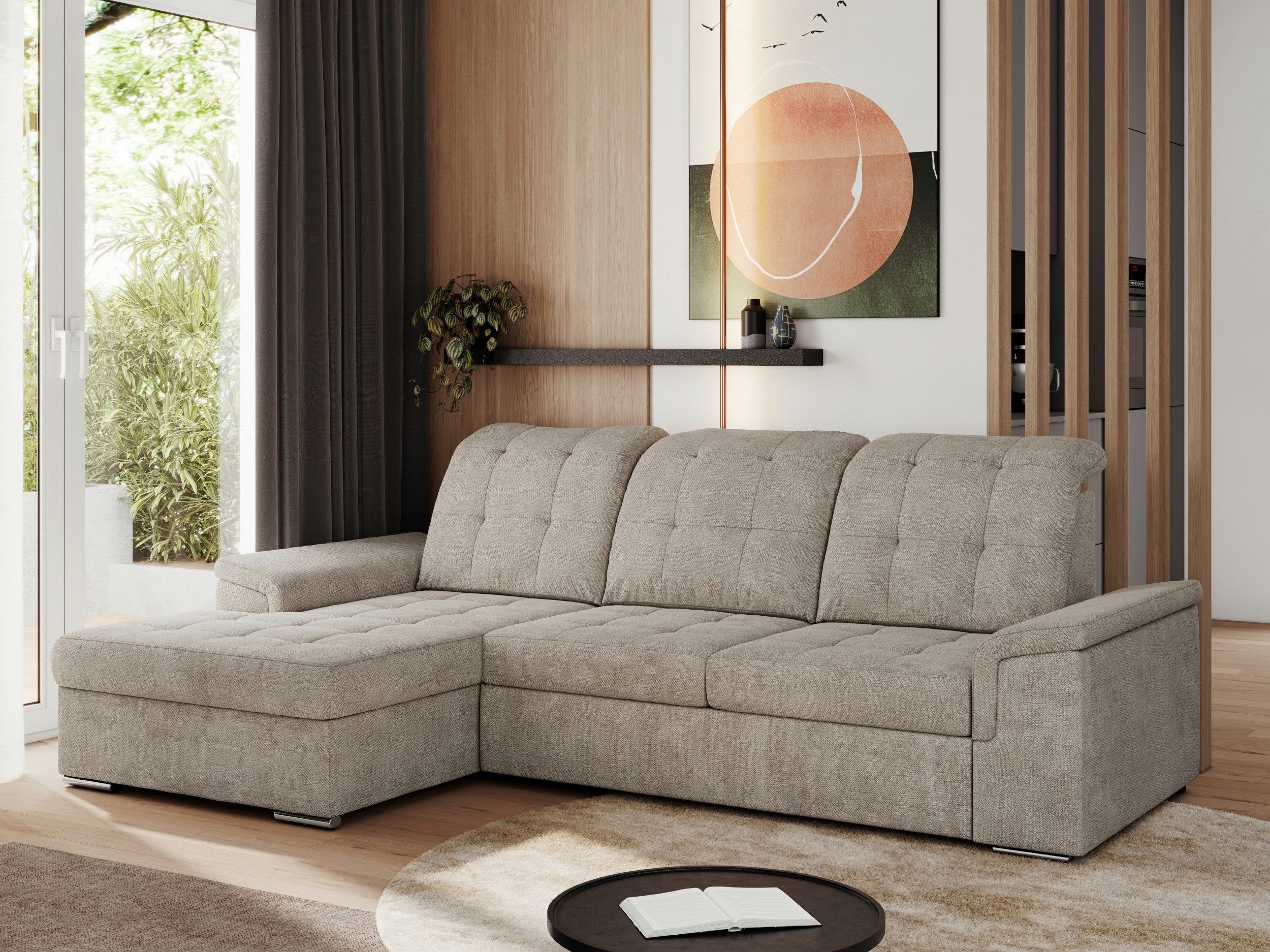 MKS MÖBEL Ecksofa MADRITO L, Set, Schlafsofa, Wellenfedern, T30-Schaum, Ecksofa L-Form, Schlaffunktion, Bettkasten, Verstellbare Kopfstützen