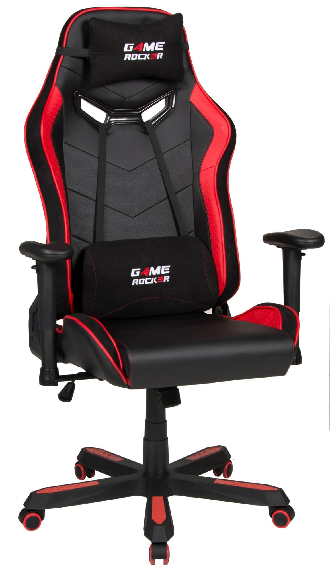 Duo Collection Gaming-Stuhl Game-Rocker, 150kg, ergonomisch, schwarz / rot - 72x128x72cm (BxHxT)