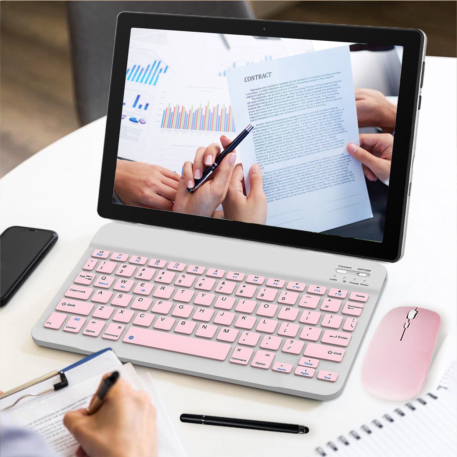 BUFO 10 Zoll HD, 3 GB RAM, 64 GB Erweiterbar auf 1 TB, Android Tablet (10", 64 GB, Android 15, 2,4G/5G WiFi, 20(3+17)GB RAM, HD 1280x800, mit Tastatur, Maus und Stift)