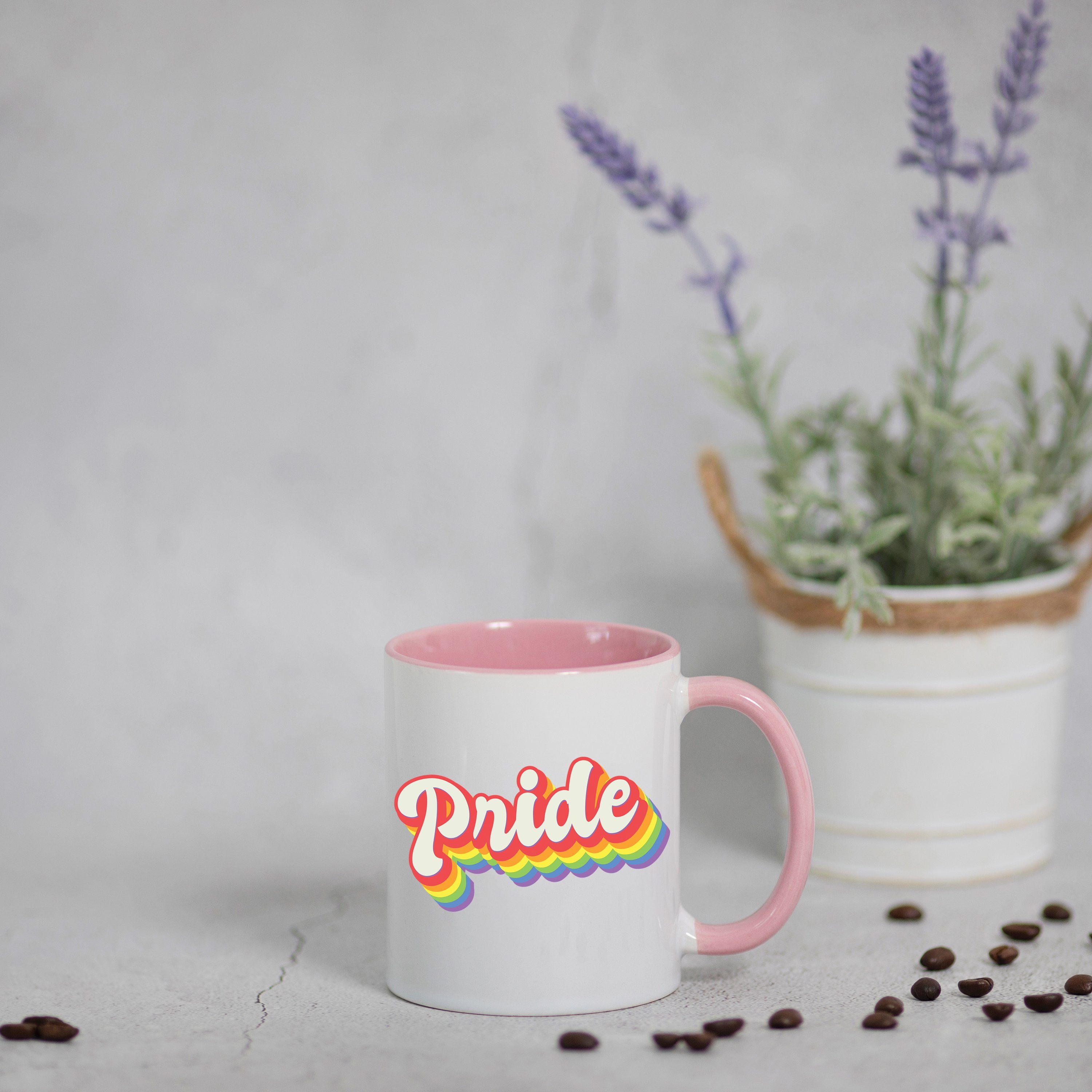 Print Weiß/Rosa Designz mit Geschenk, Pride trendigem Kaffeetasse Keramik, Youth Tasse
