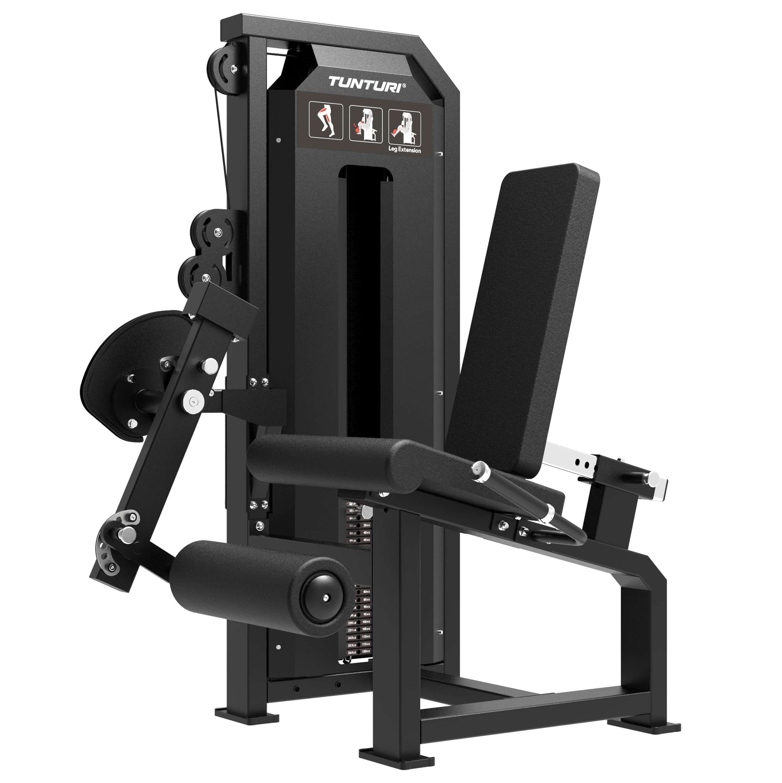 Tunturi Kraftstation Beinstrecker Kraftstation, Gewichtspaket, bis 200 kg, V-Serie