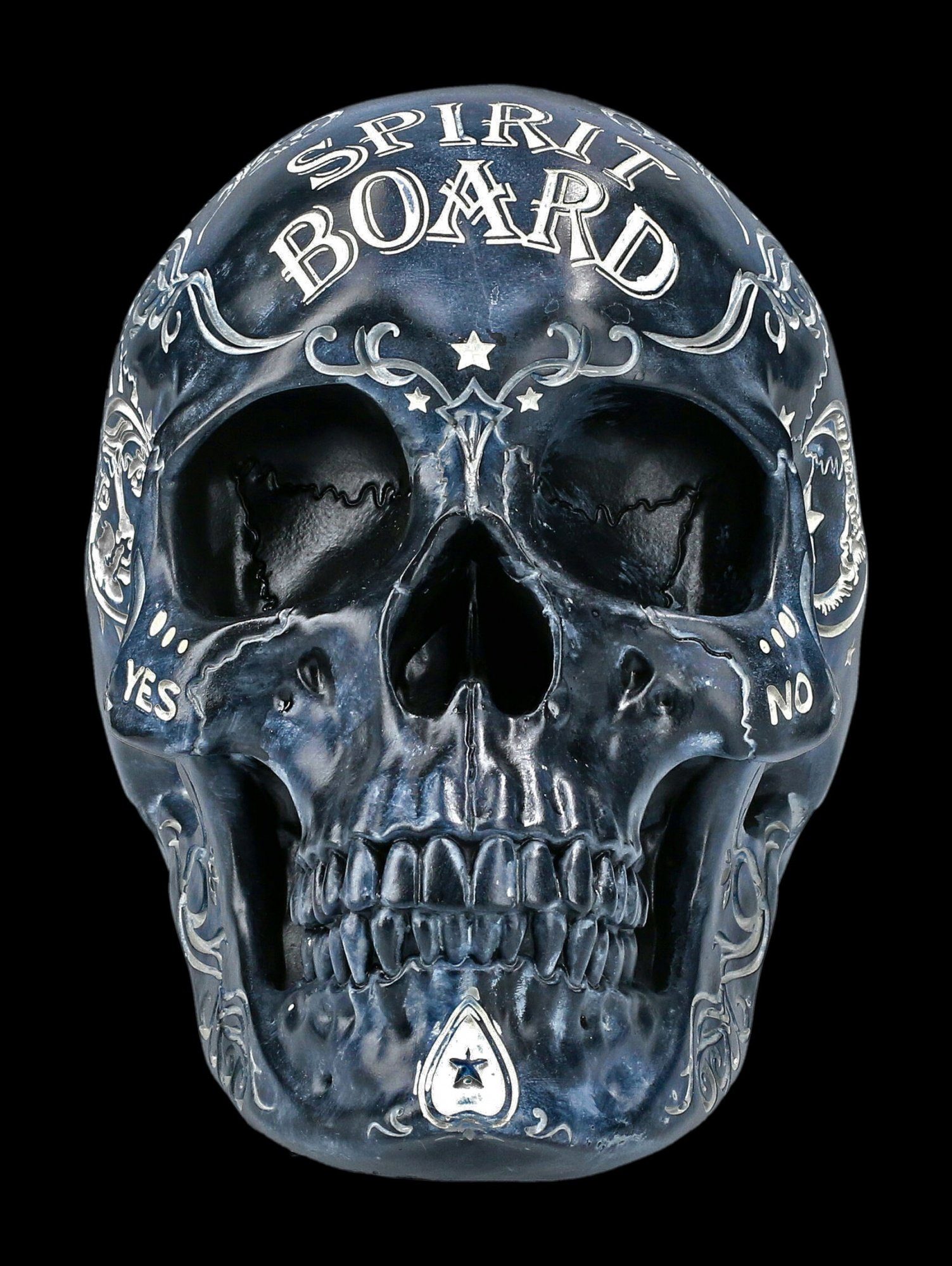 Figuren Shop GmbH Dekofigur Totenkopf schwarz - Spirit Board - Nemesis Now - Gothic Deko
