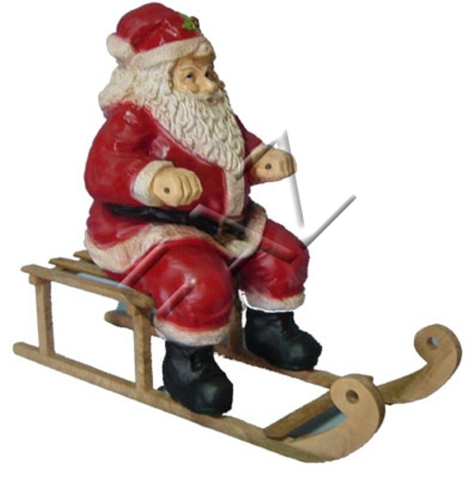 JVmoebel Dekofigur Design Nikolaus auf Schlitten Garten Statue Skulptur