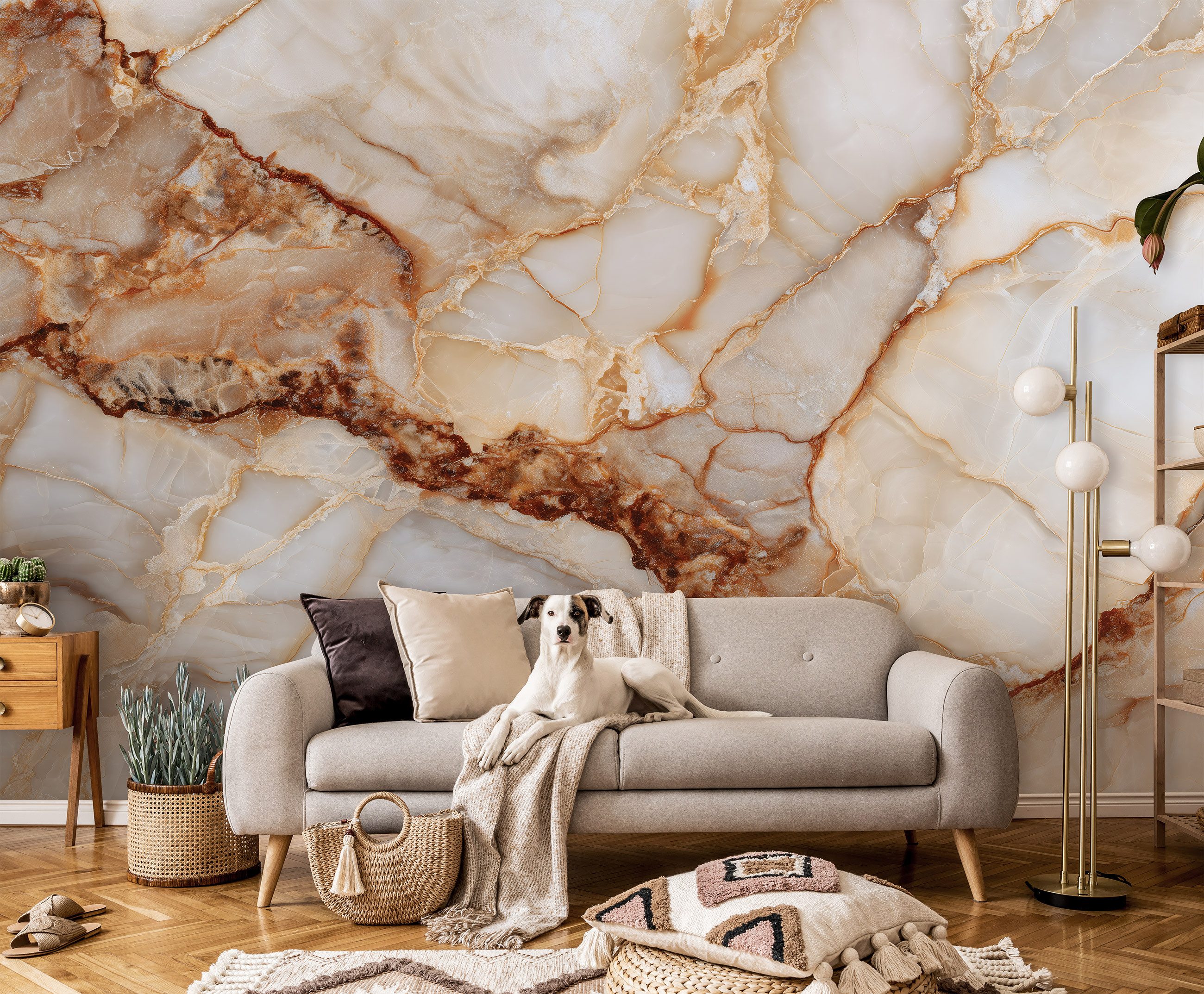 Wallarena Fototapete Marmor Stein - Grau - Modern - Vlies - Schlafzimmer, glatt, (2 St), 100x70cm
