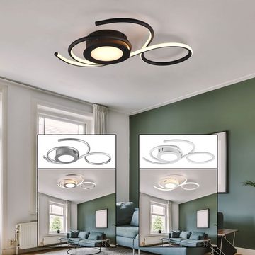 etc-shop LED Deckenleuchte, LED Deckenlampe dimmbar mit Fernbedienung Deckenleuchte Wohnzimmer