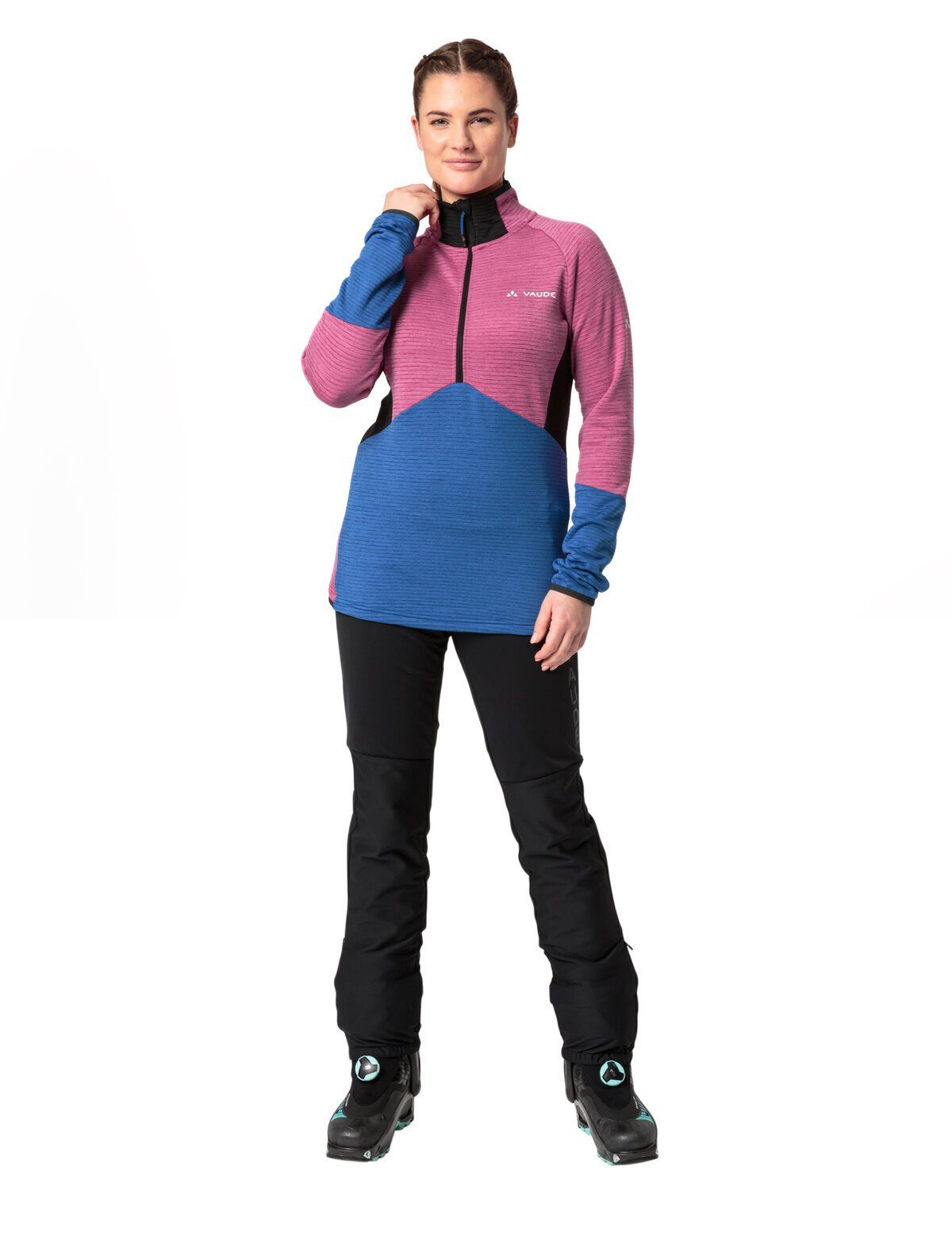 kompensiert Klimaneutral Women's Jacket rich Outdoorjacke Larice (1-St) VAUDE Fleece HZ pink